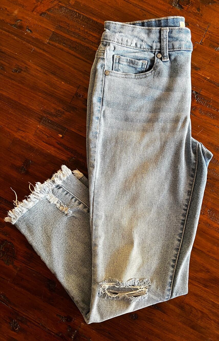 Altar'd State Jeans Womens Size 24 Destroyed Cut off Cropped Premium Blue Denim